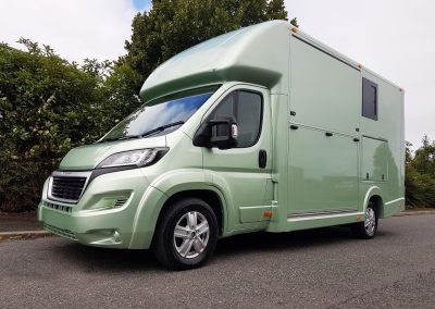 Aeos 3.5 tonne Compact horsebox in light metallic green