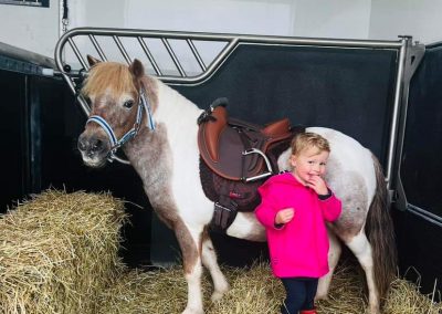 Small pony and child